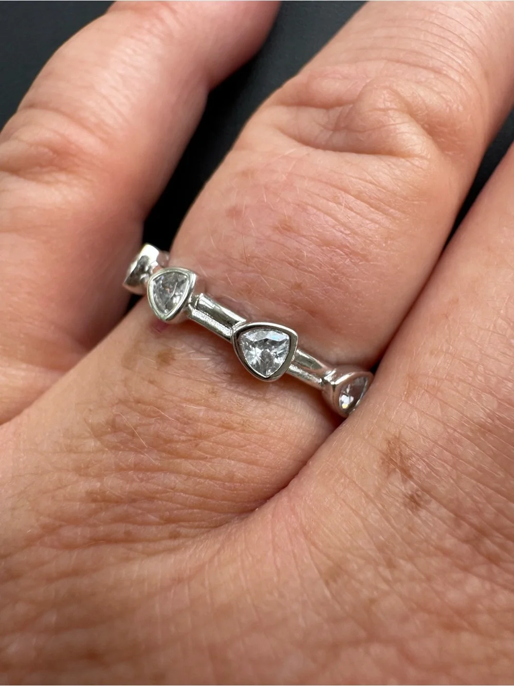 Kendra Scott Arden Silver & White Crystal Eternity Ring